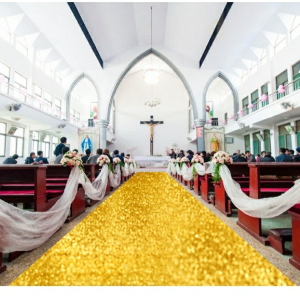 Gold Sequin Aisle Runner (4FTX20FT) - Picture 3 of 7